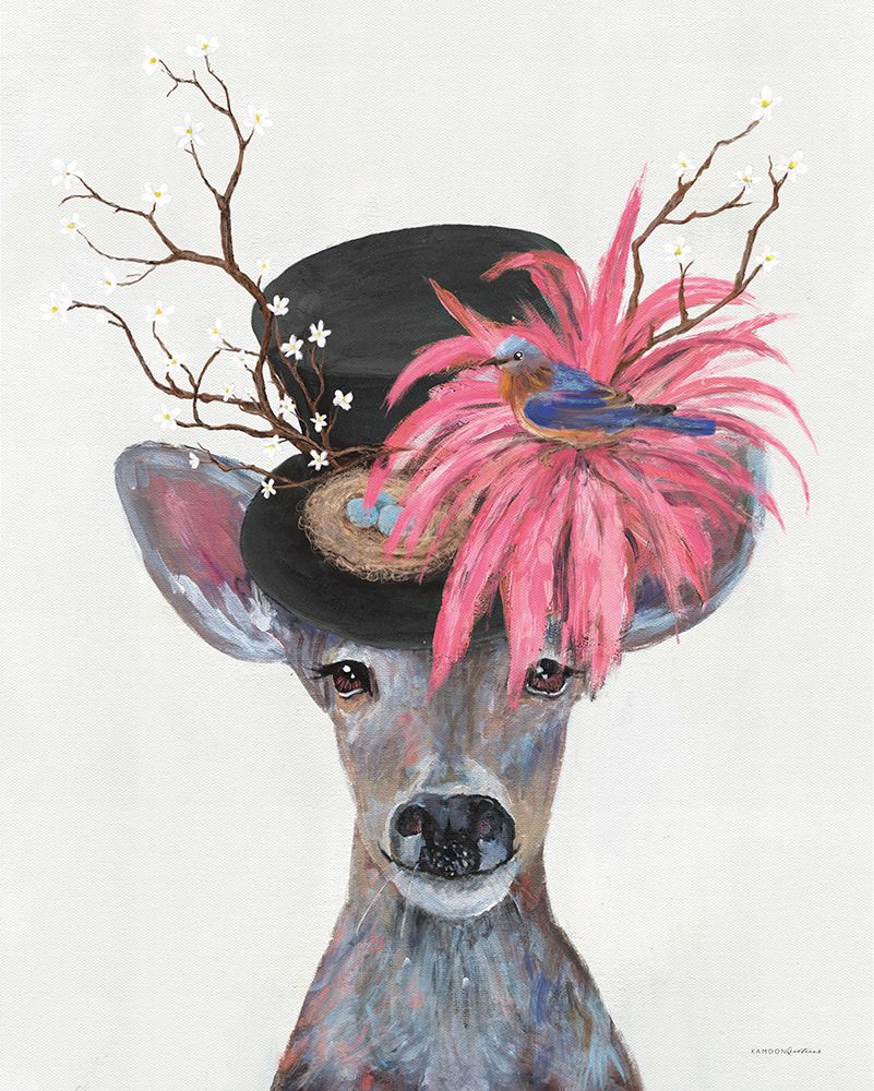 Deer, That Hat is Amazing art print by Kamdon Kreations for $57.95 CAD