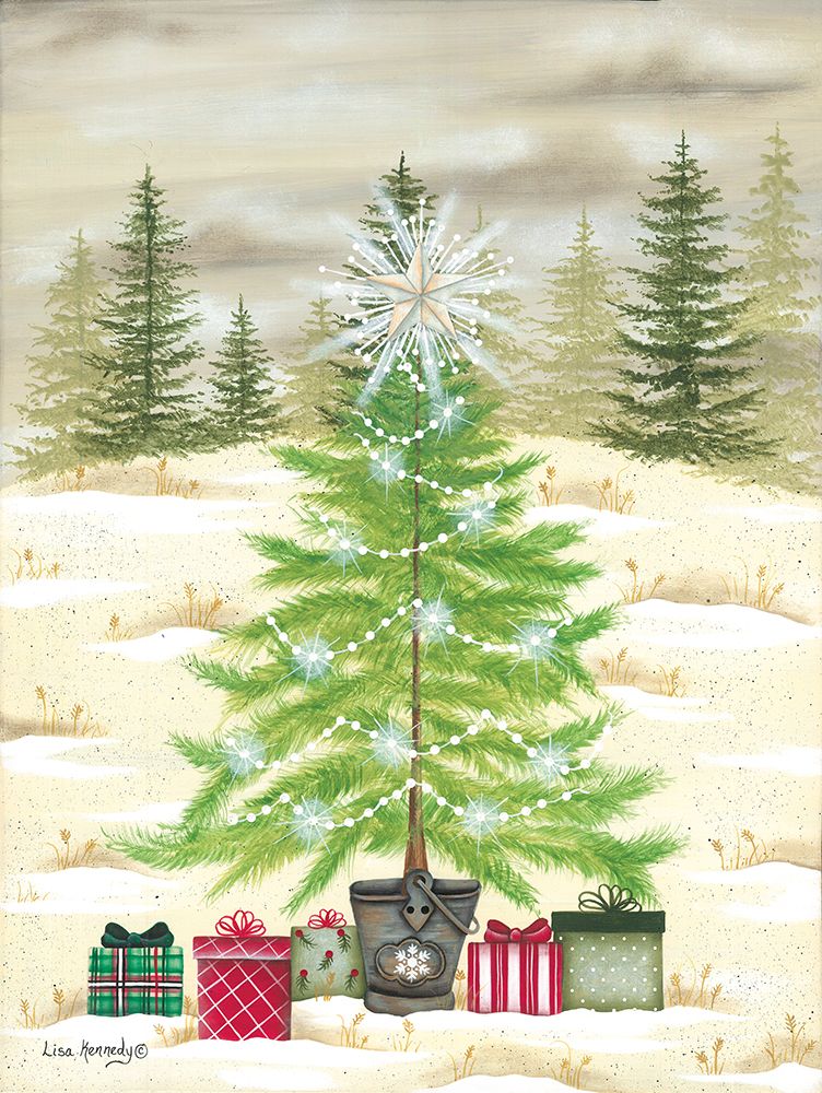 Christmas Tree And Gifts art print by Lisa Kennedy for $57.95 CAD