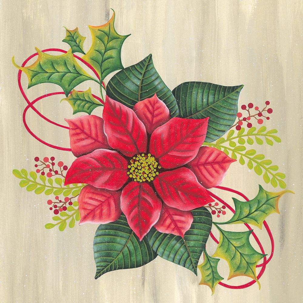 Christmas Poinsettia art print by Lisa Kennedy for $57.95 CAD