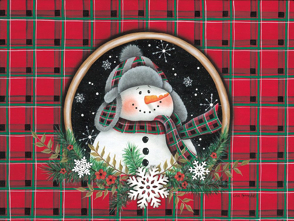 Snowflake Snowman Portrait art print by Lisa Kennedy for $57.95 CAD