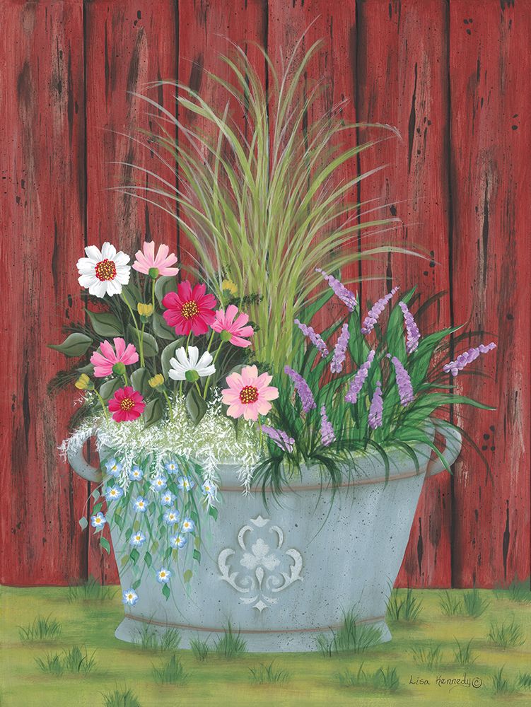 Tub of Flowers art print by Lisa Kennedy for $57.95 CAD