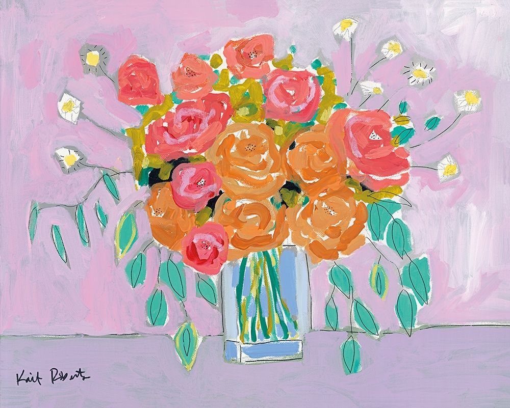 Tea Roses on Lavender art print by Kati Roberts for $57.95 CAD