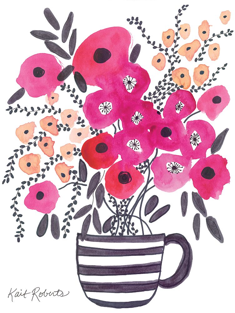 Morning Cup of Blooms art print by Kait Roberts for $57.95 CAD