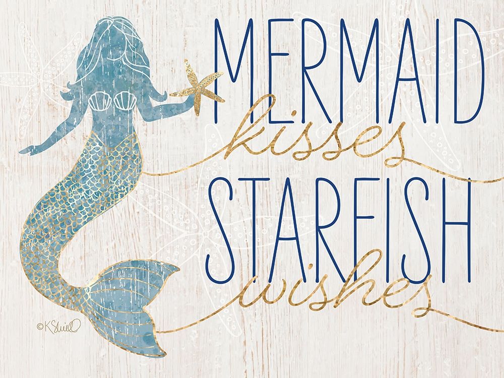 Mermaid Kisses Starfish Wishes art print by Kate Sherrill for $57.95 CAD