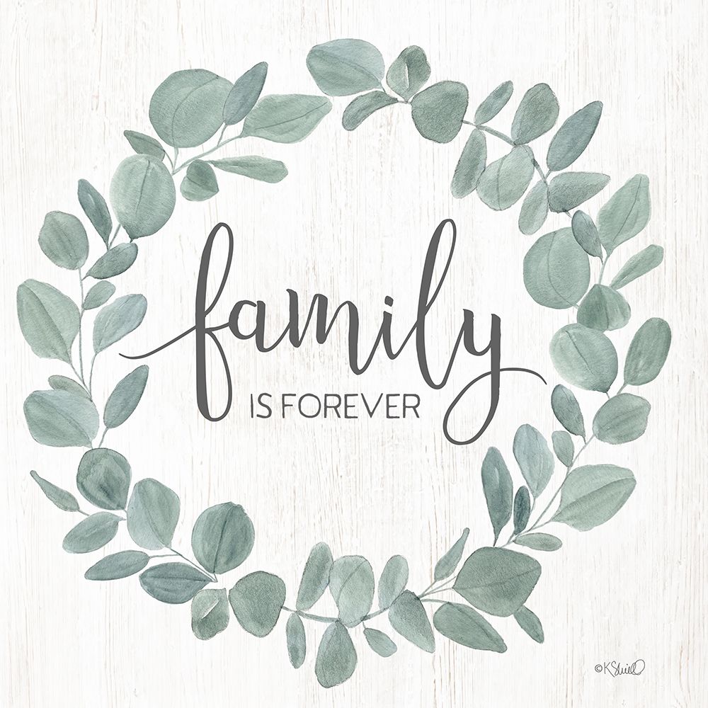 Family Forever Eucalyptus Wreath art print by Kate Sherrill for $57.95 CAD