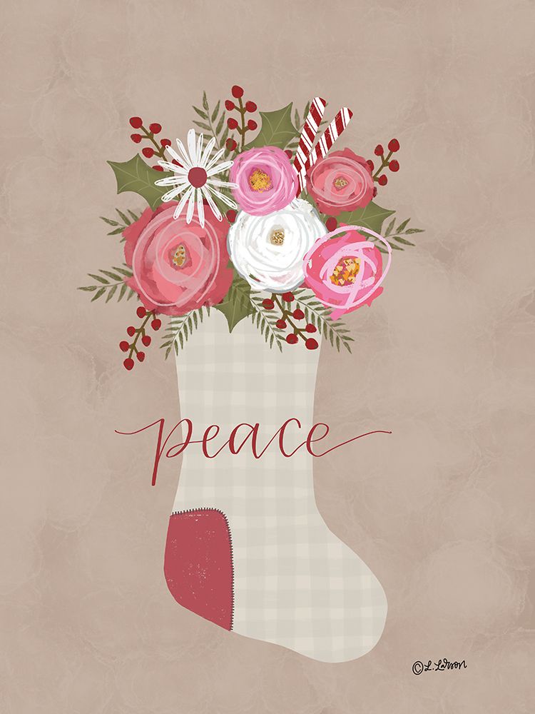Peace Christmas Stocking art print by Lisa Larson for $57.95 CAD