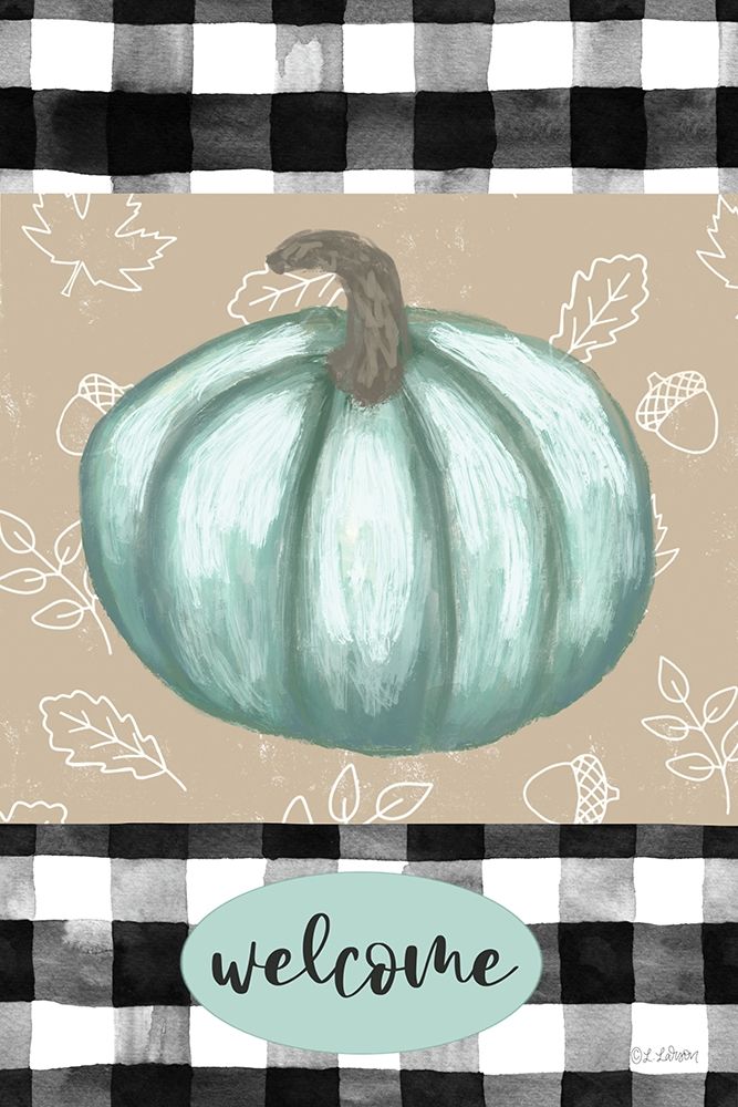 Welcome Blue Pumpkin art print by Lisa Larson for $57.95 CAD
