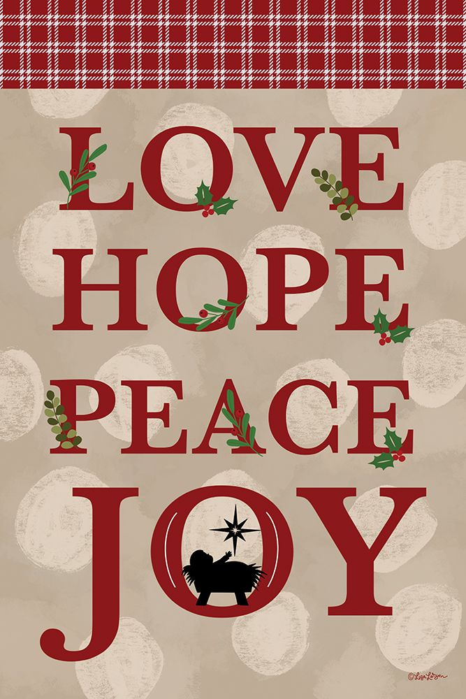 Love Hope Peace Joy art print by Lisa Larson for $57.95 CAD