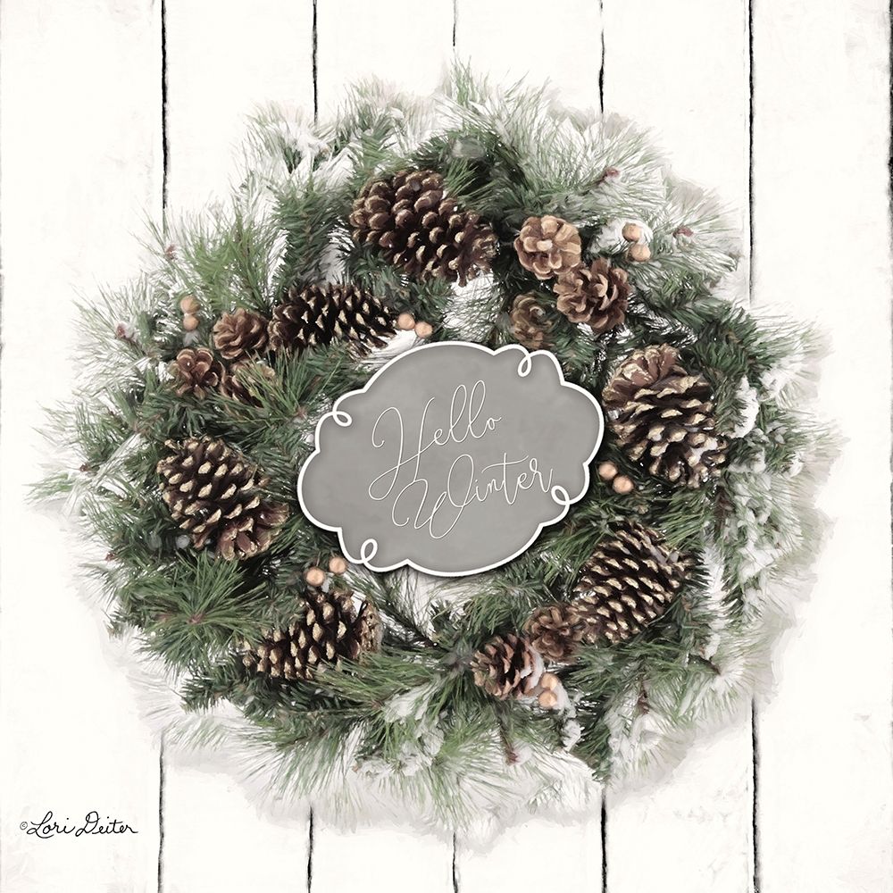 Hello Winter Wreath art print by Lori Deiter for $57.95 CAD