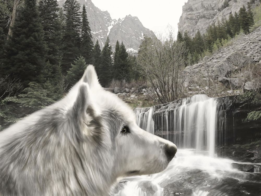 Wolf Waterfall Visit art print by Lori Deiter for $57.95 CAD