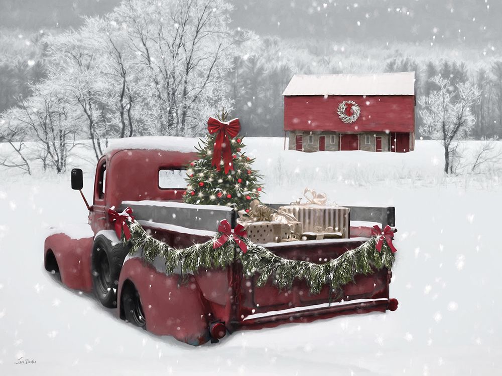 Snowy Christmas Truck art print by Lori Deiter for $57.95 CAD