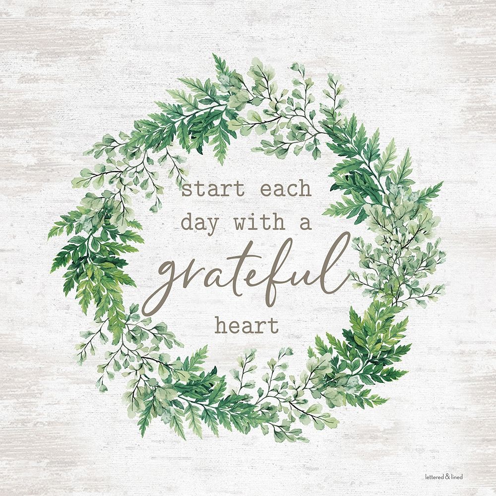 Grateful Heart Wreath art print by Lettered and Lined for $57.95 CAD
