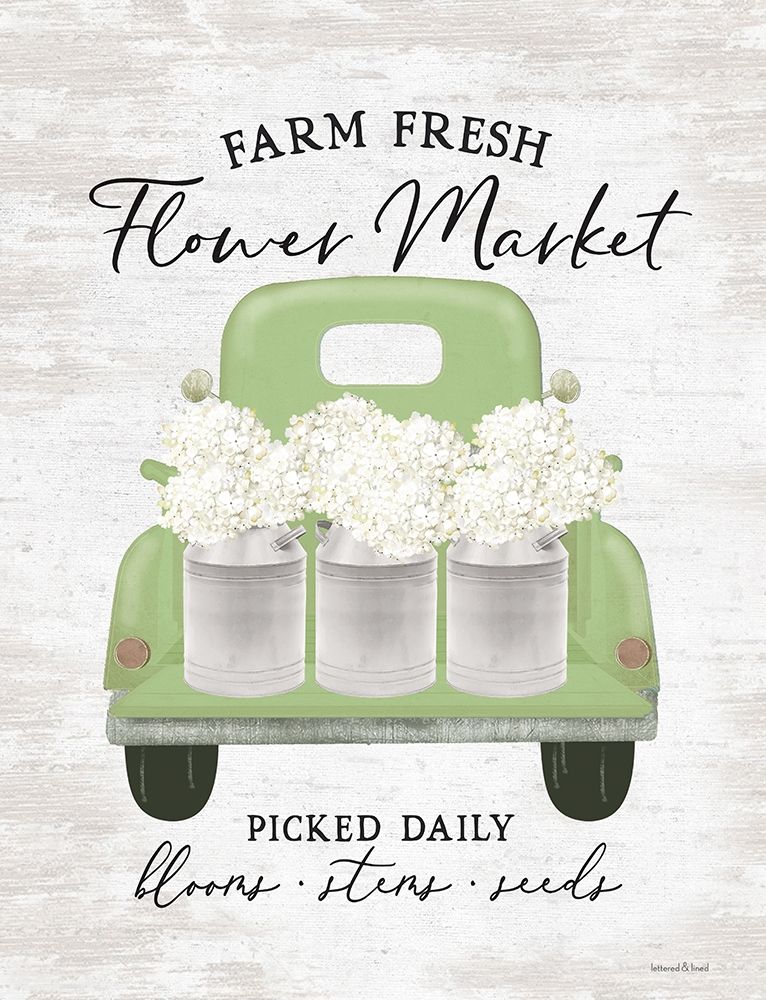 Flower Market - Hydrangeas art print by Lettered and Lined for $57.95 CAD
