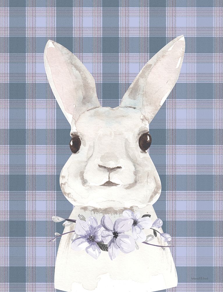 Plaid Bunny Floral art print by Lettered and Lined for $57.95 CAD