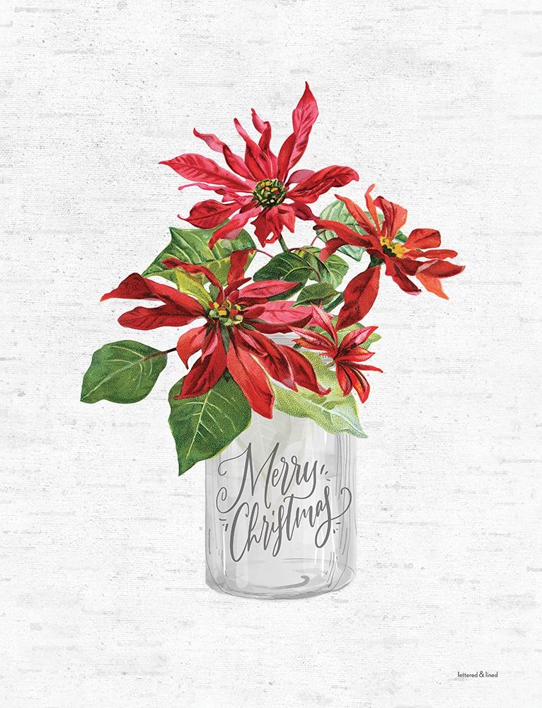 Merry Christmas Poinsettia art print by Lettered and Lined for $57.95 CAD