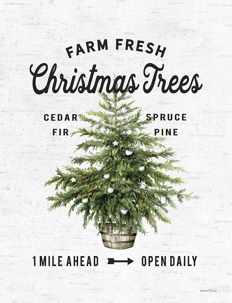 Farm Fresh Christmas Trees I art print by Lettered and Lined for $57.95 CAD