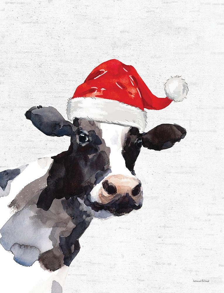 Christmas Cow art print by Lettered and Lined for $57.95 CAD