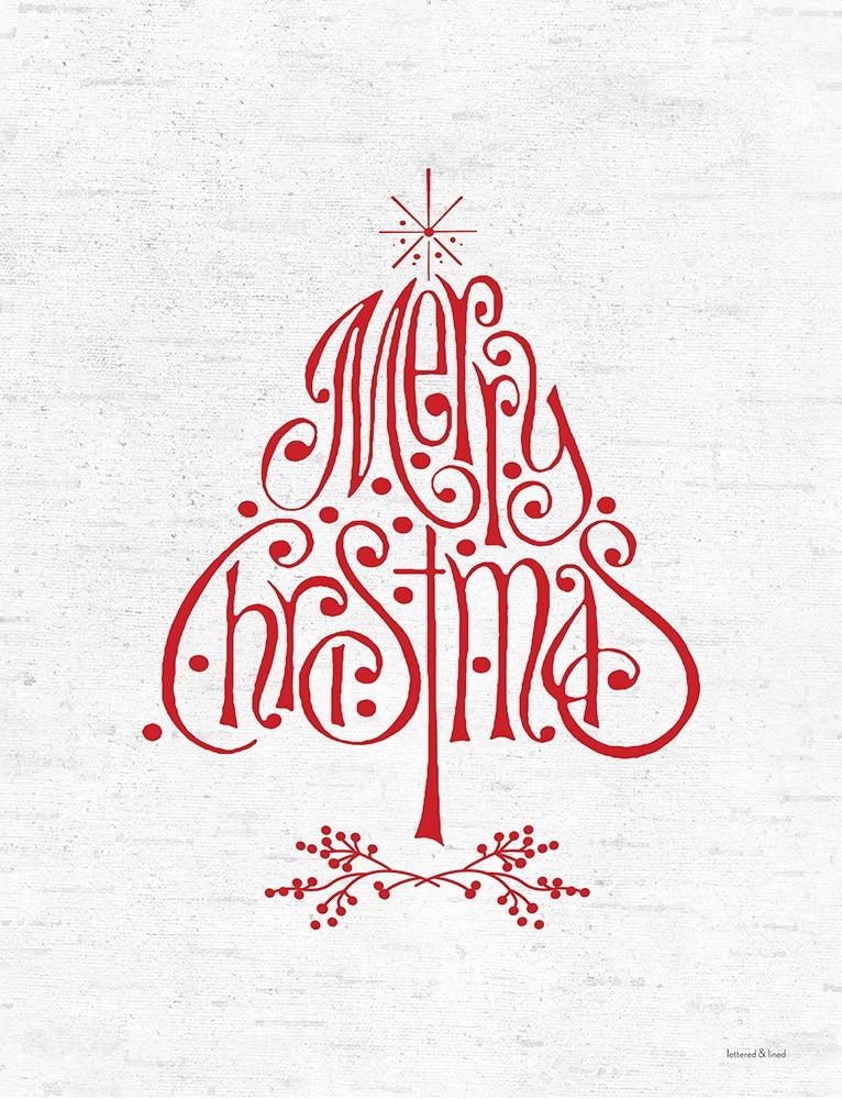 Merry Christmas Tree art print by Lettered and Lined for $57.95 CAD