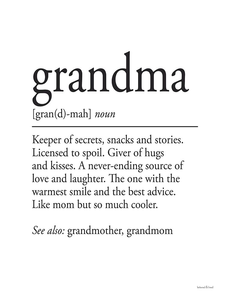 Grandma Definition art print by Lettered and Lined for $57.95 CAD