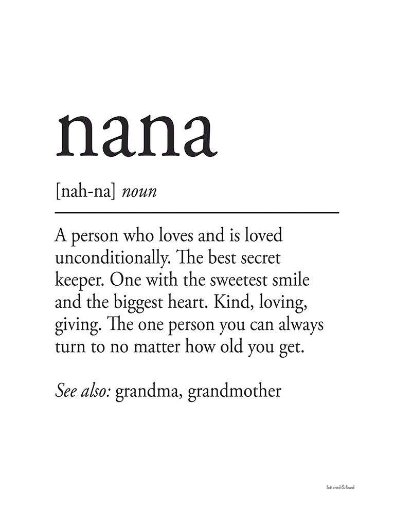 Nana Definition art print by Lettered and Lined for $57.95 CAD