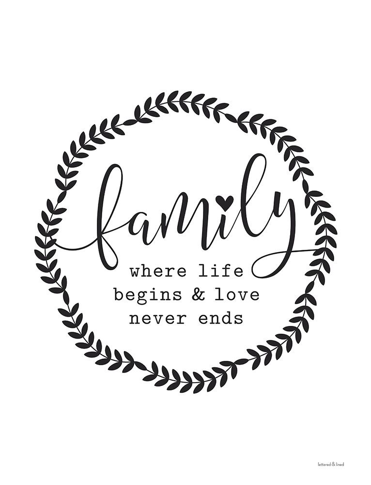 Family - Where Life Begins art print by Lettered and Lined for $57.95 CAD