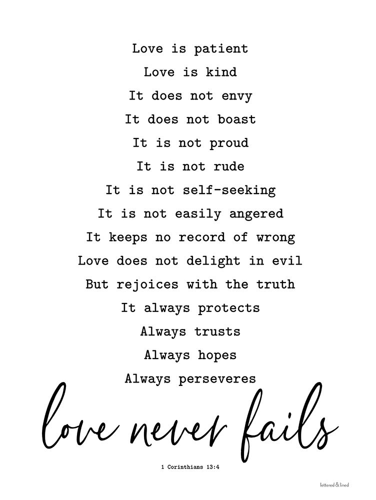 Love Never Fails art print by lettered And lined for $57.95 CAD