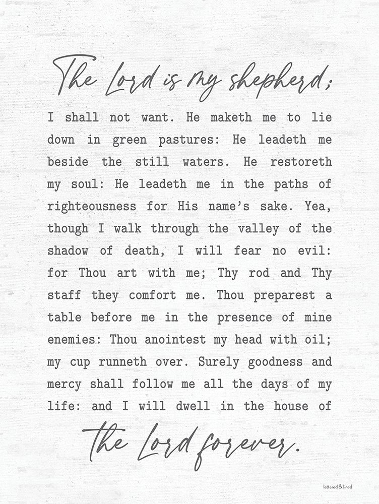 The Lord is My Shepherd art print by lettered And lined for $57.95 CAD
