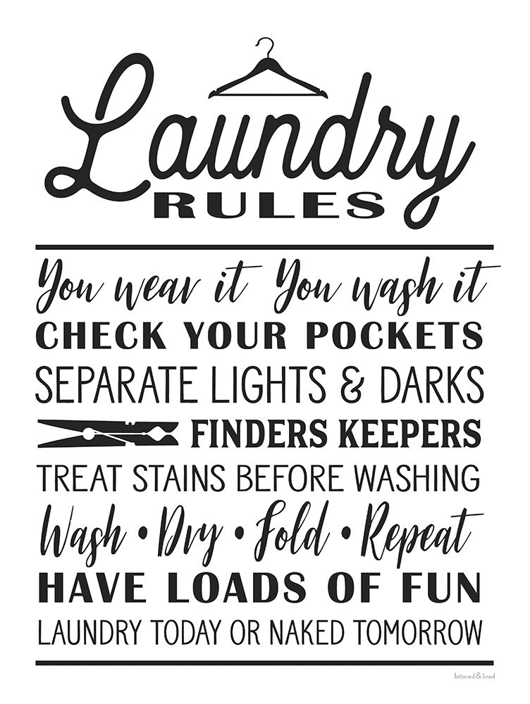 Laundry Rules art print by lettered And lined for $57.95 CAD