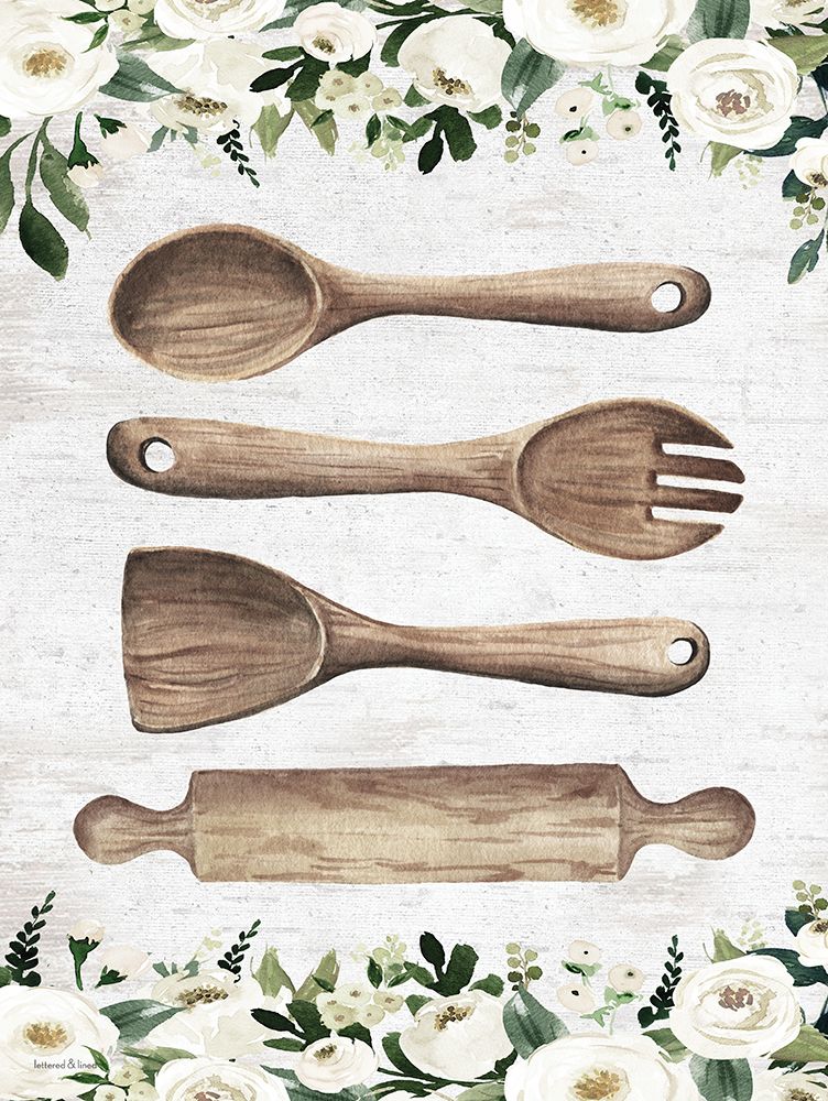 Wooden Utensils art print by lettered And lined for $57.95 CAD
