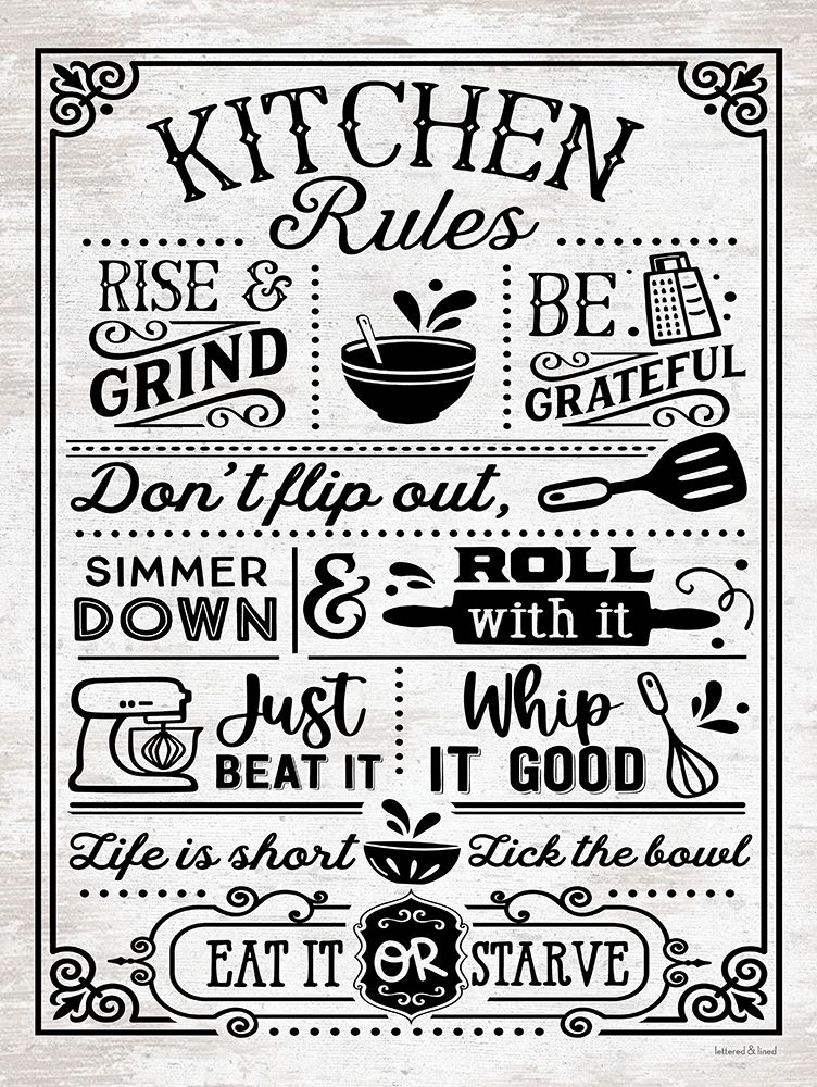 Kitchen Rules art print by lettered And lined for $57.95 CAD