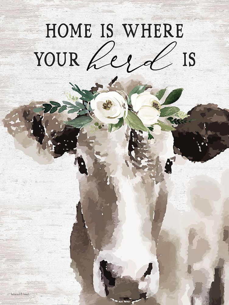 Home is Where Your Herd Is art print by lettered And lined for $57.95 CAD