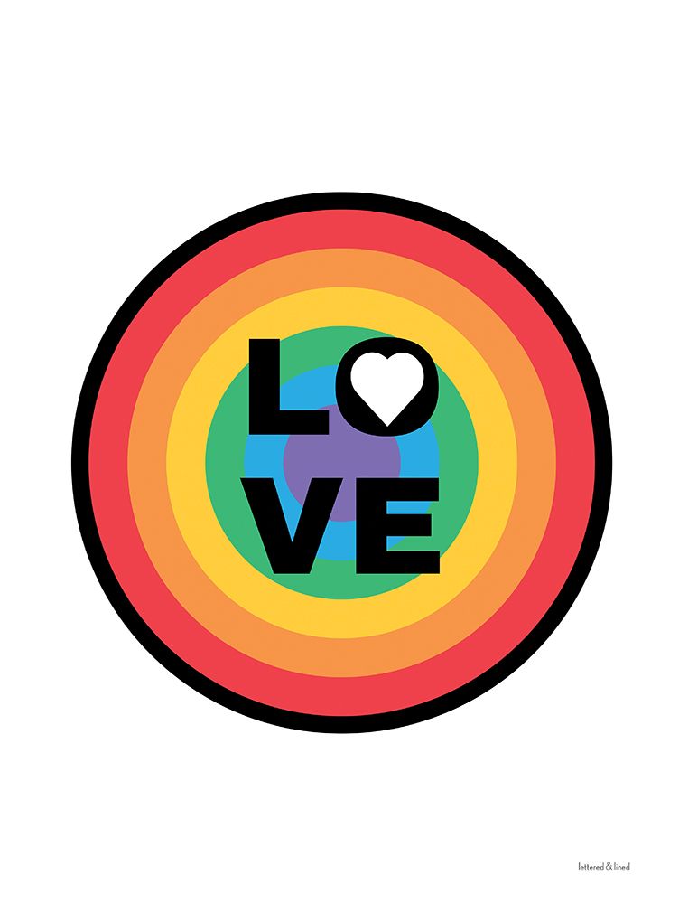 Rainbow Love Circle art print by lettered And lined for $57.95 CAD