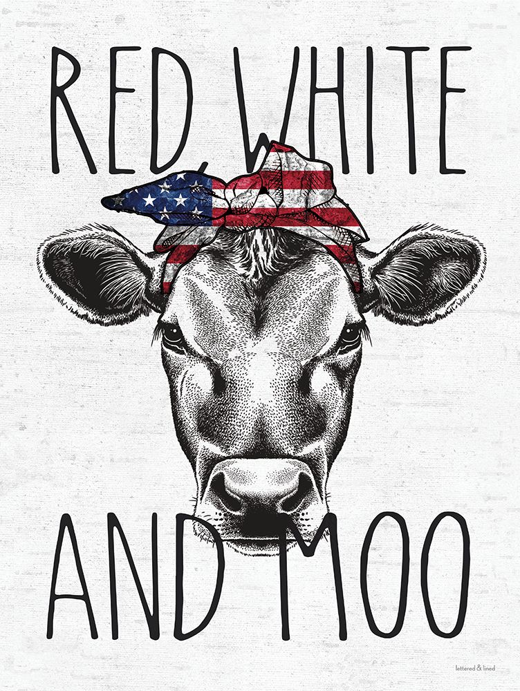 Red-White and Moo art print by Lettered And Lined for $57.95 CAD