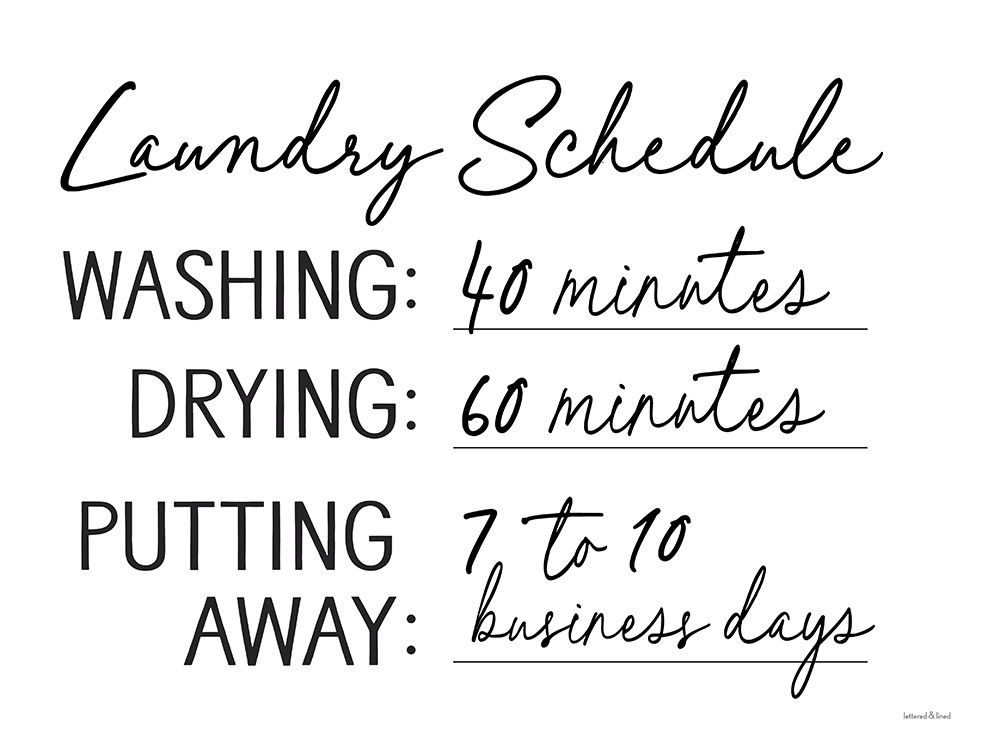 Laundry Schedule art print by Lettered And Lined for $57.95 CAD