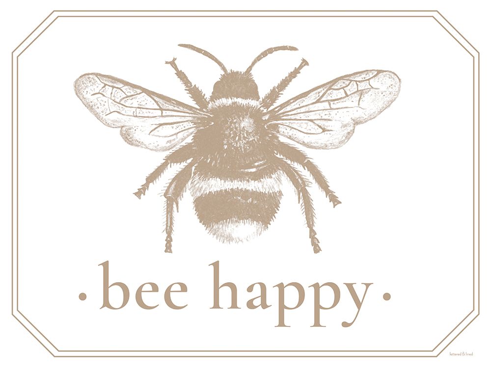 Bee Happy art print by Lettered And Lined for $57.95 CAD