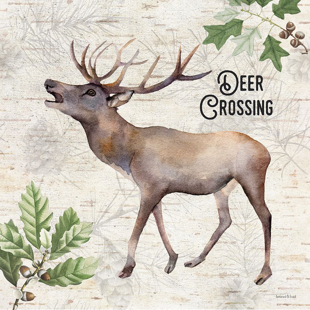 Deer Crossing art print by Lettered And Lined for $57.95 CAD