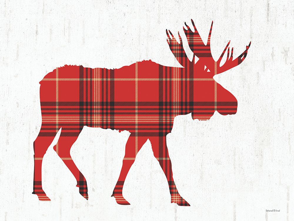Plaid Moose art print by Lettered And Lined for $57.95 CAD