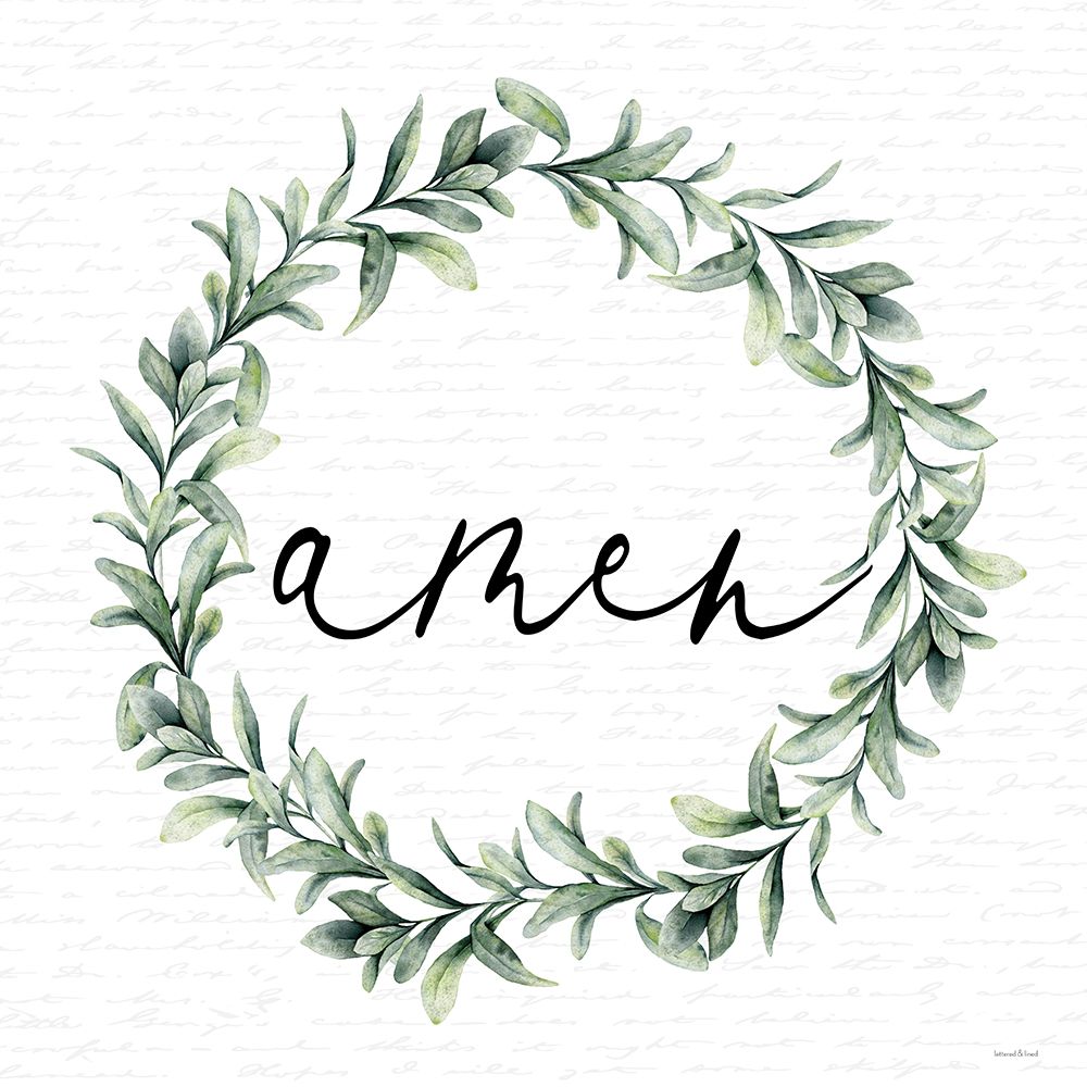 Amen Wreath art print by lettered and lined for $57.95 CAD