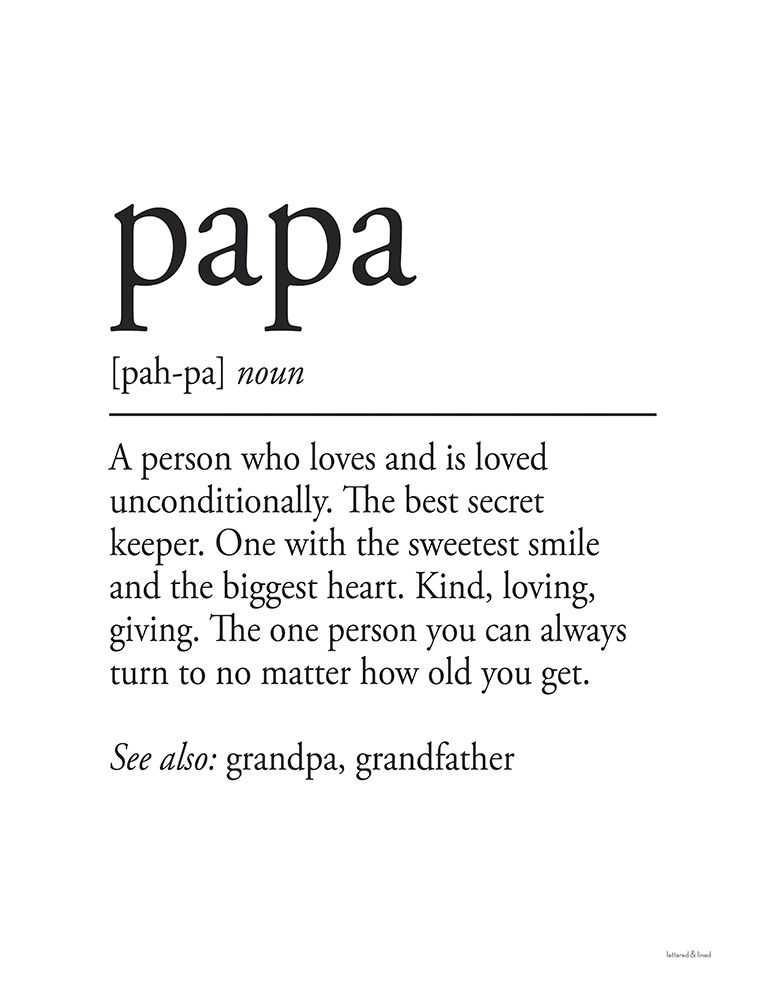 Papa Definition art print by Lettered And Lined for $57.95 CAD