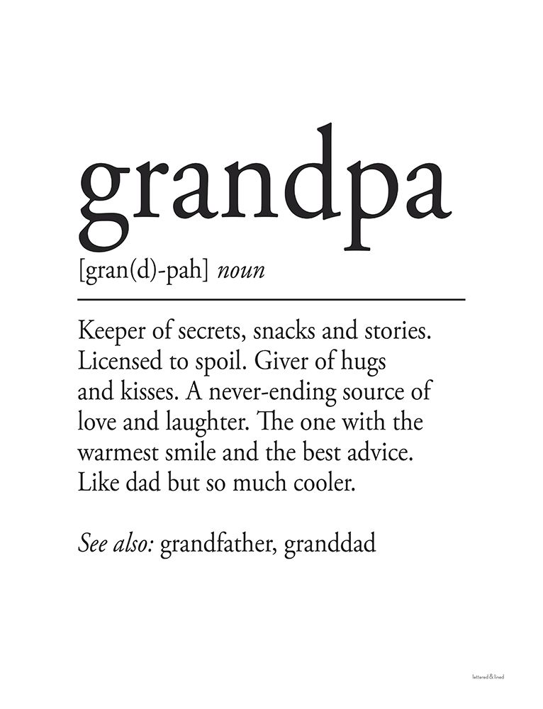 Grandpa Definition 2 art print by Lettered And Lined for $57.95 CAD