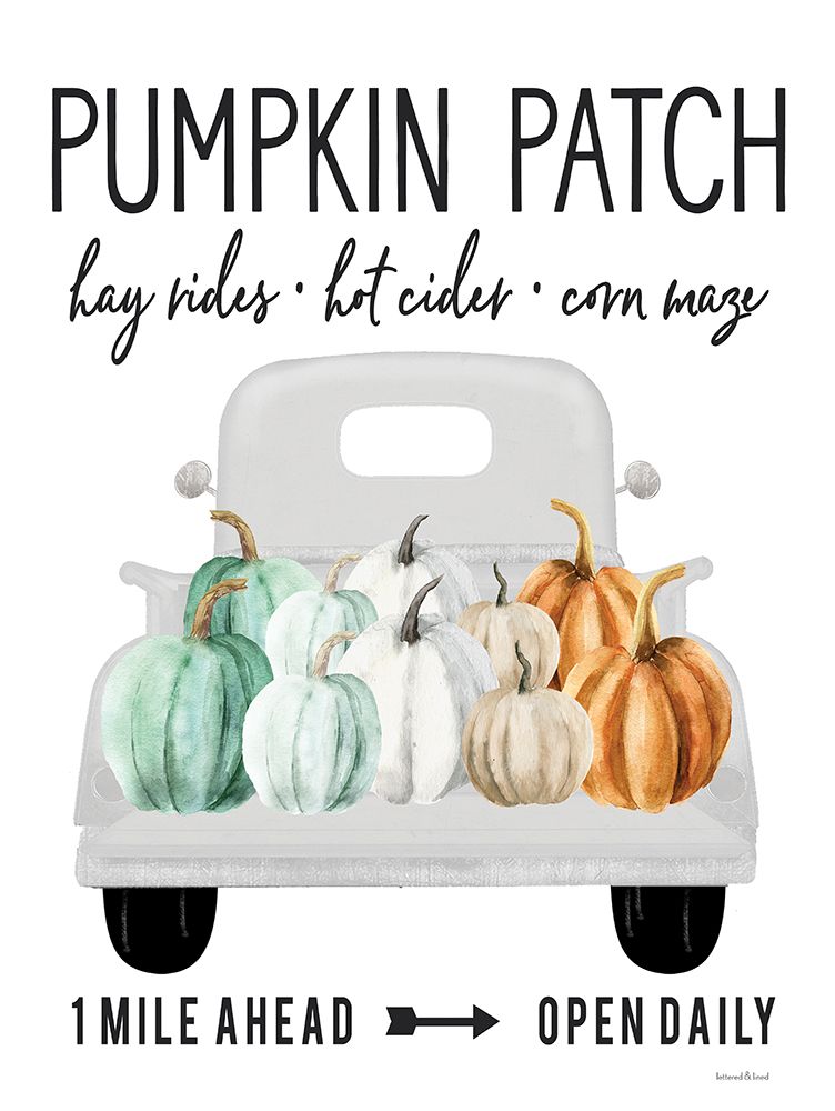 Pumpkin Patch Ahead art print by Lettered And Lined for $57.95 CAD