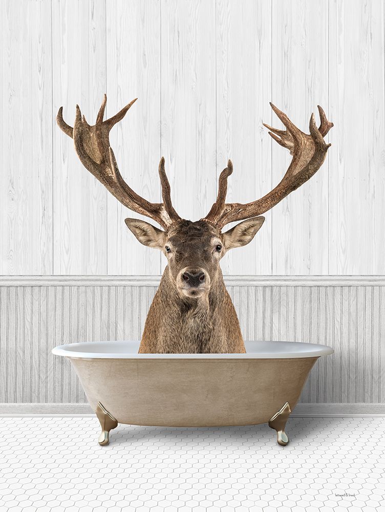 Bath Time Deer art print by Lettered And Lined for $57.95 CAD