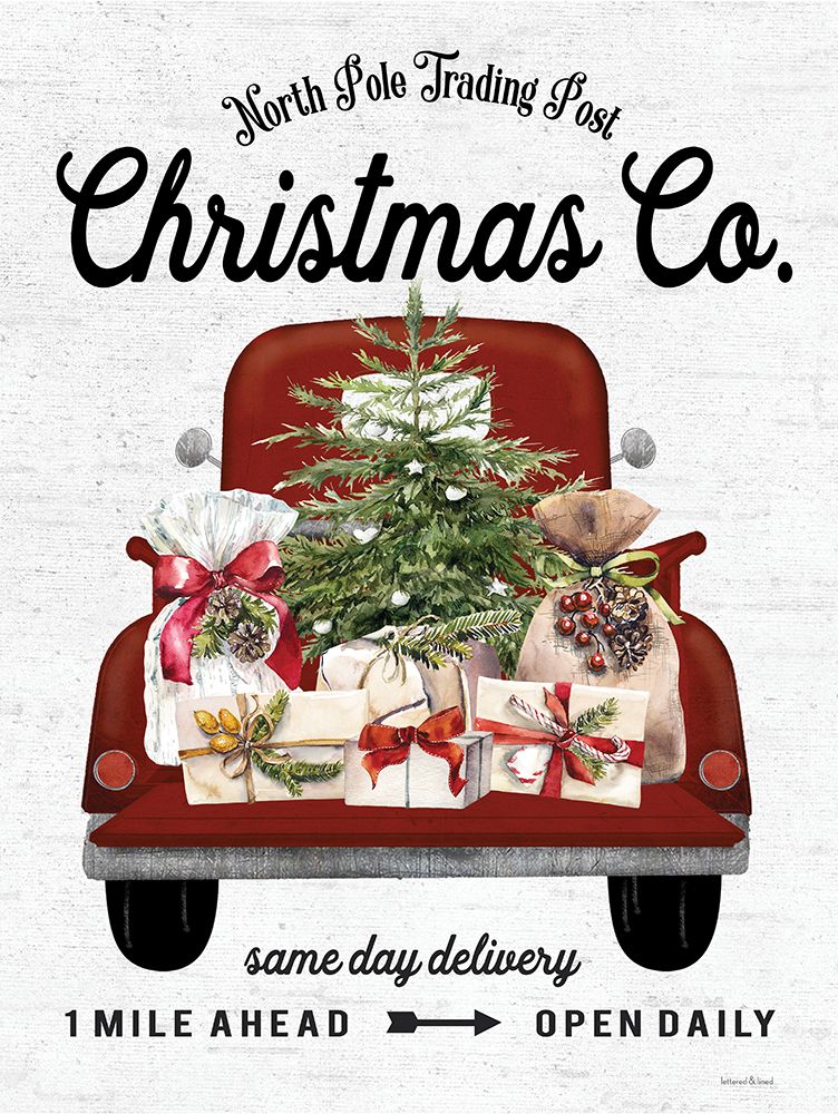Christmas Co. Truck Delivery art print by Lettered and Lined for $57.95 CAD