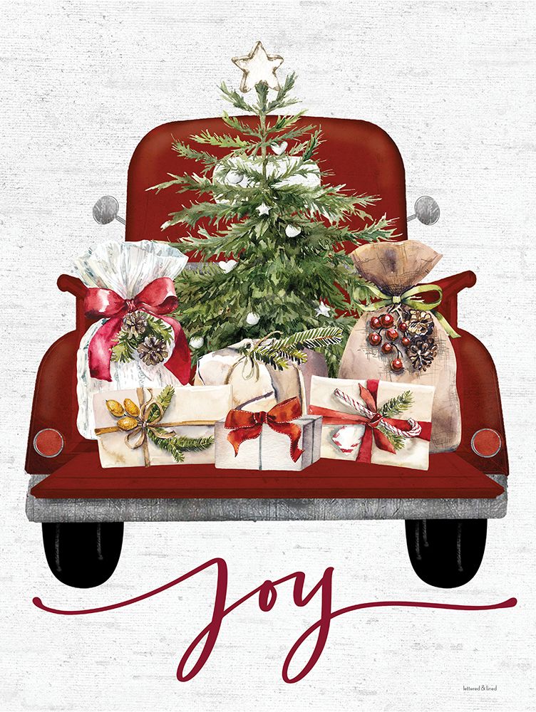 Joy Christmas Truck art print by Lettered and Lined for $57.95 CAD