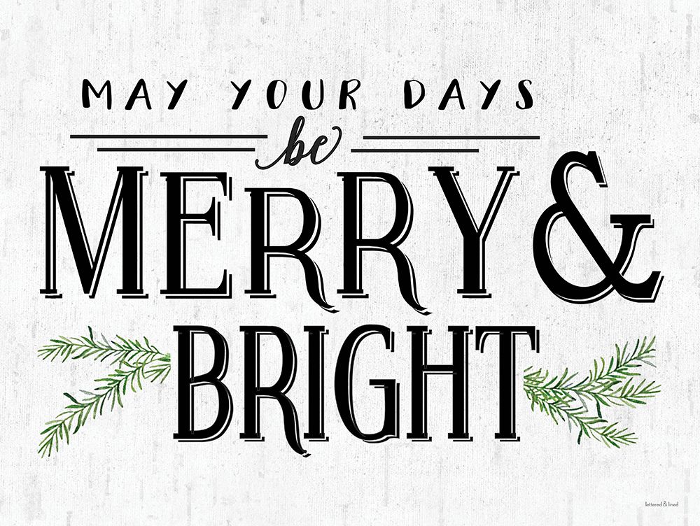 Merry And Bright art print by lettered And lined for $57.95 CAD