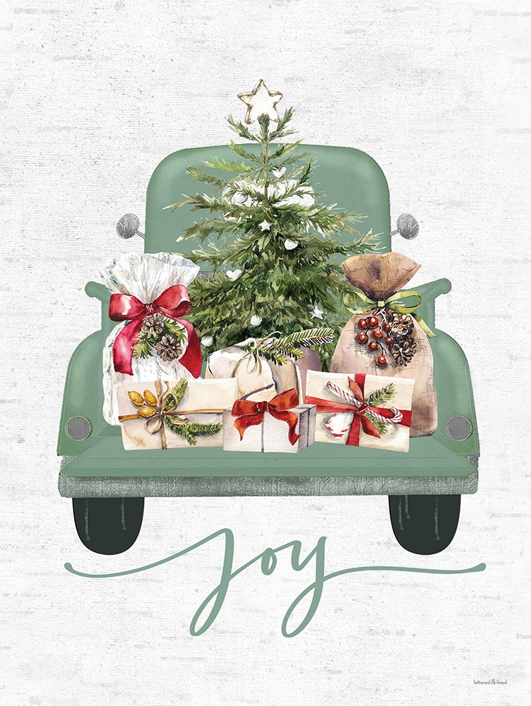 Christmas Farm Truck - Joy art print by lettered And lined for $57.95 CAD