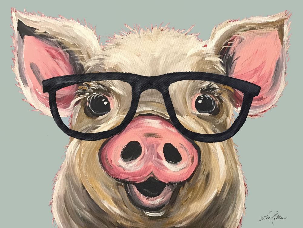 Smart Posey the Pig art print by Lee Keller for $57.95 CAD