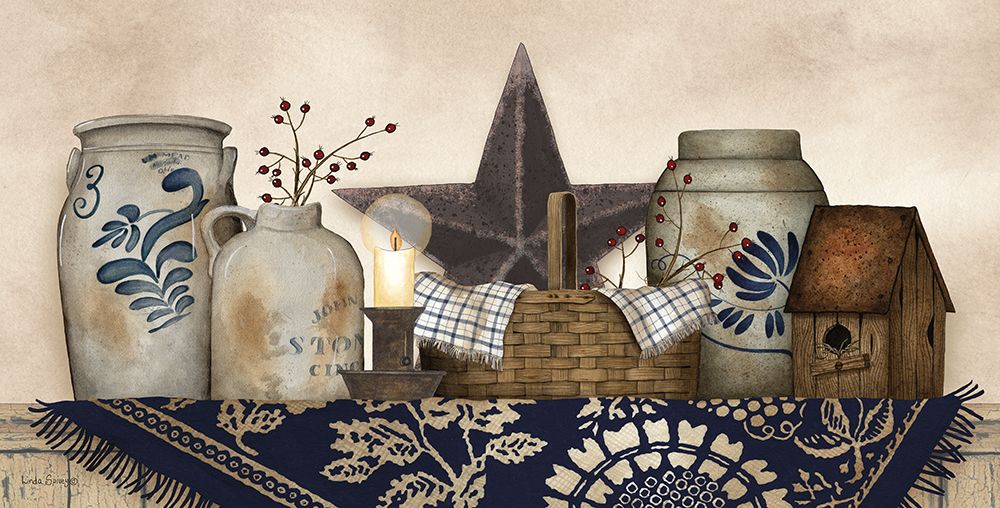 Primitive Days Gone By I art print by Linda Spivey for $57.95 CAD