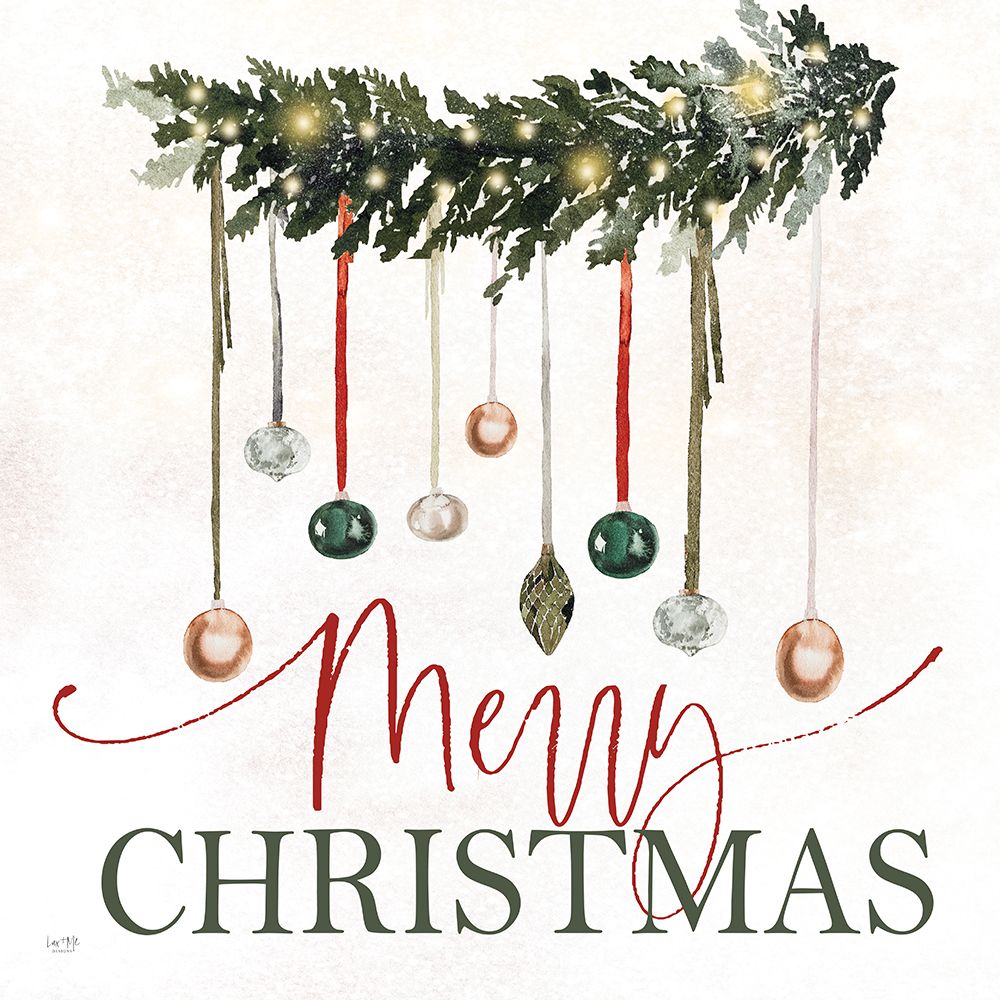 Merry Christmas Garland art print by Lux + Me Designs for $57.95 CAD