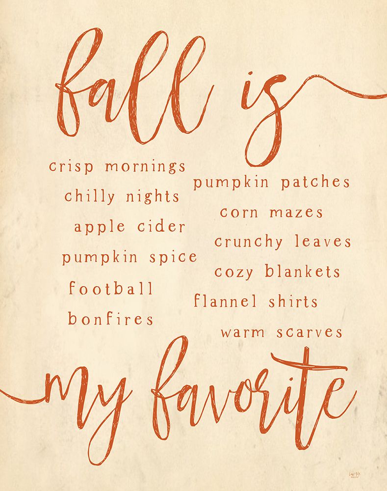 Fall Is My Favorite art print by Lux + Me Designs for $57.95 CAD